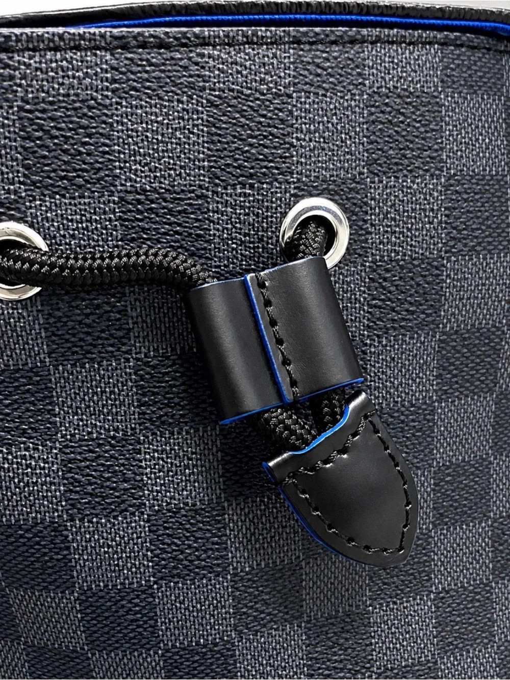 Louis Vuitton Christopher PM Backpack in Damier Graphite with Rainbow Logo.